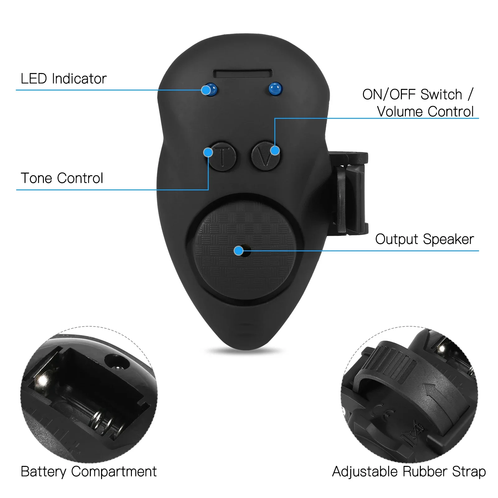 for LIXADA Fishing Bait Alarm Set Portable Case Fishing Bait Alert Set Luminous