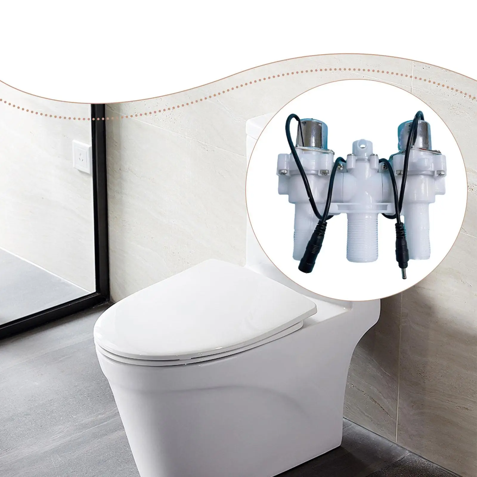 

Intelligent Solenoid Valve for Tankless Toilet Pulse Flush Repair Part Compatible with Home Toilet Kit Accessory