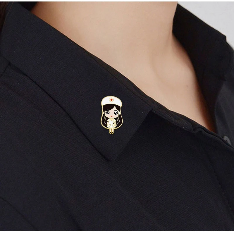 New Style Creative Cute Cartoon Medical Nurse Doctor Series Design Metal Enamel Brooch Pin Badge DIY Clothing Bag Hat  Accessory view 2