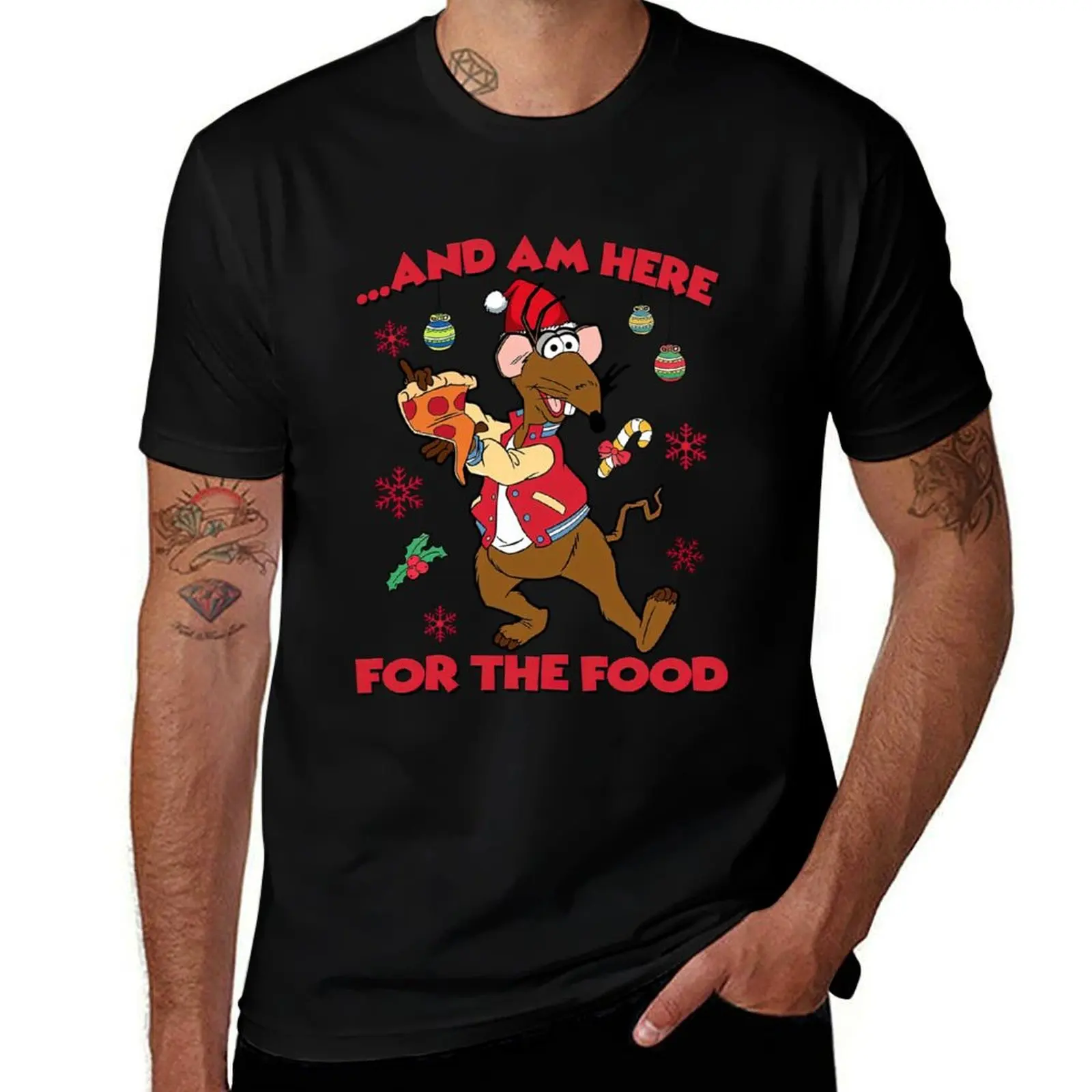 

The Muppets Christmas Carol Rizzo the Rat I Am Here For The Food T-Shirt t shirt for man 100 percent cotton T-Shirt