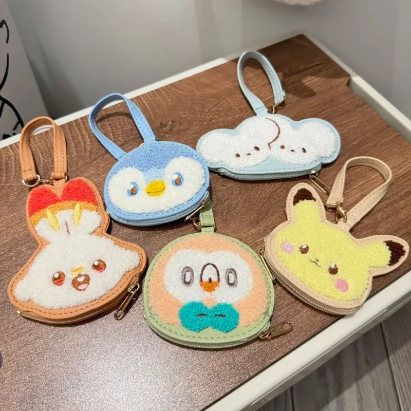 Täglicher tragbarer Aufbewahrungsbeutel Pokepeace Münzbörse Pikachu Piplup Rowlet Scorbunny Tandemaus Chenille PU-Leder Handgelenktasche für Fans – Detail 1