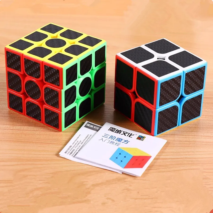 MoYu Meilong Carbon Fiber Sticker Magic Cube 2x2 3x3 4x4 5x5 Cube Pyrimid Megaminx combination cubo magico For Children Toy Gift