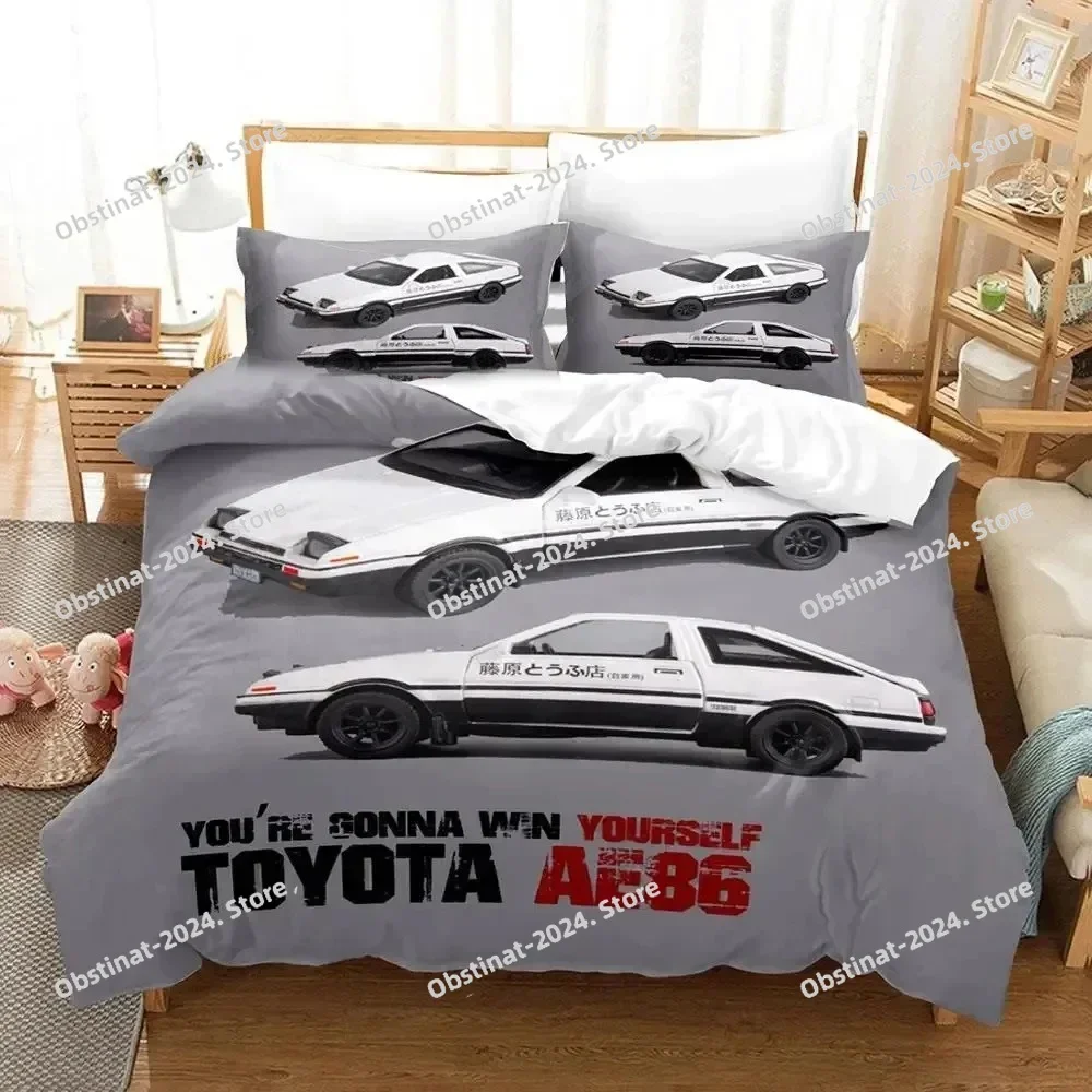 

3D Print Initial D AE86 Printed Bed Set Duvet Cover Pillowcase Bedding Set Bed Linen Sheet Quilt Cover Full Queen King Size