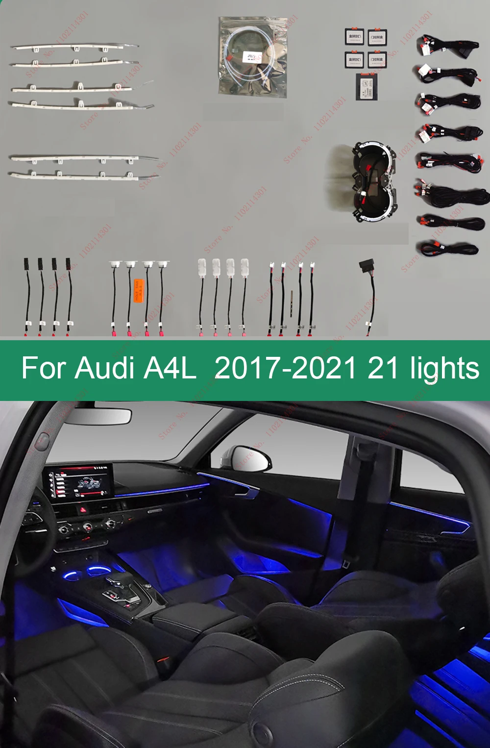 

Для Audi A4 A5 B9 2017-2023, 32 цвета, атмосфера, интерьерная атмосфера