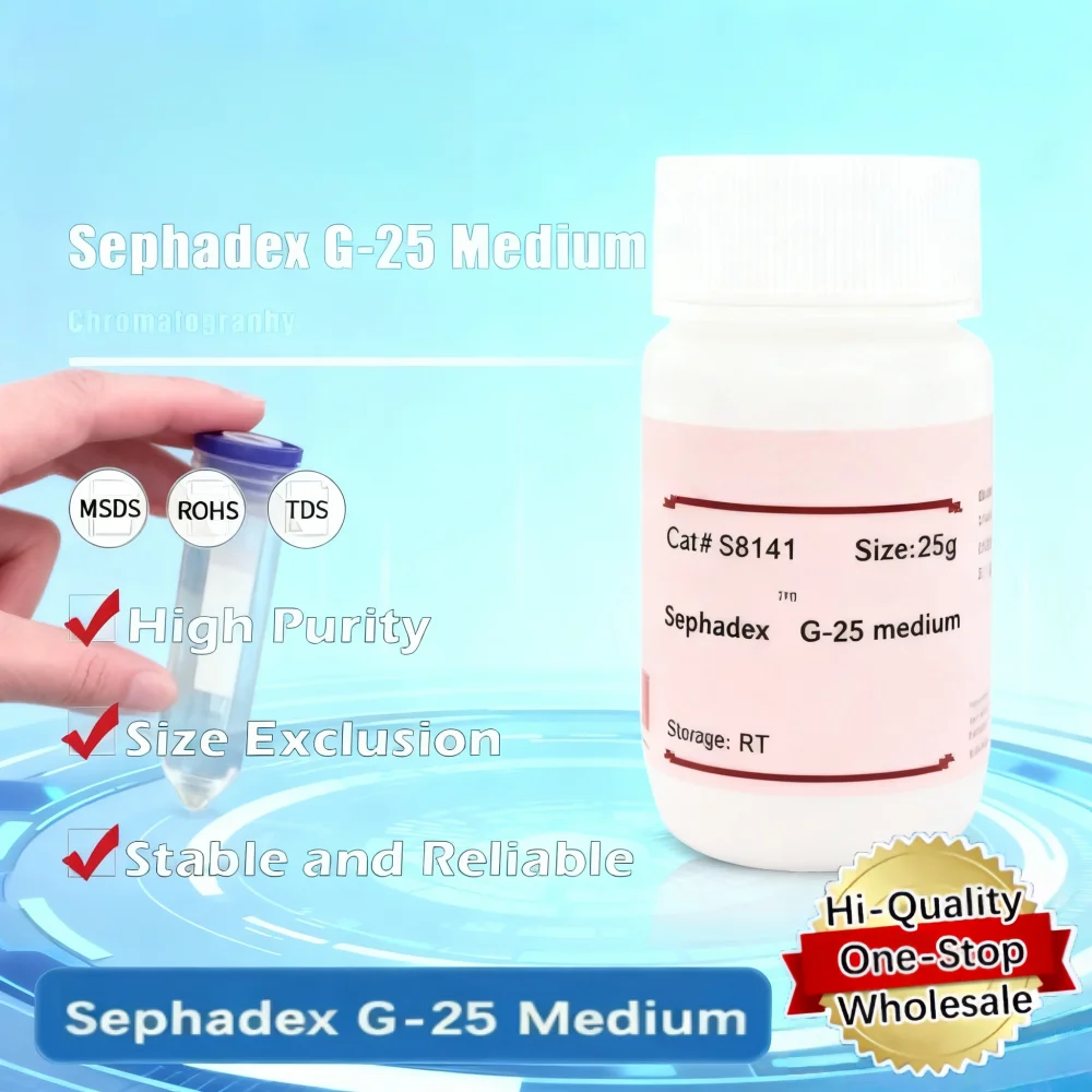 Sephadex G-25 Mediano para aplicaciones de cromatografía y separación molecular Producto original