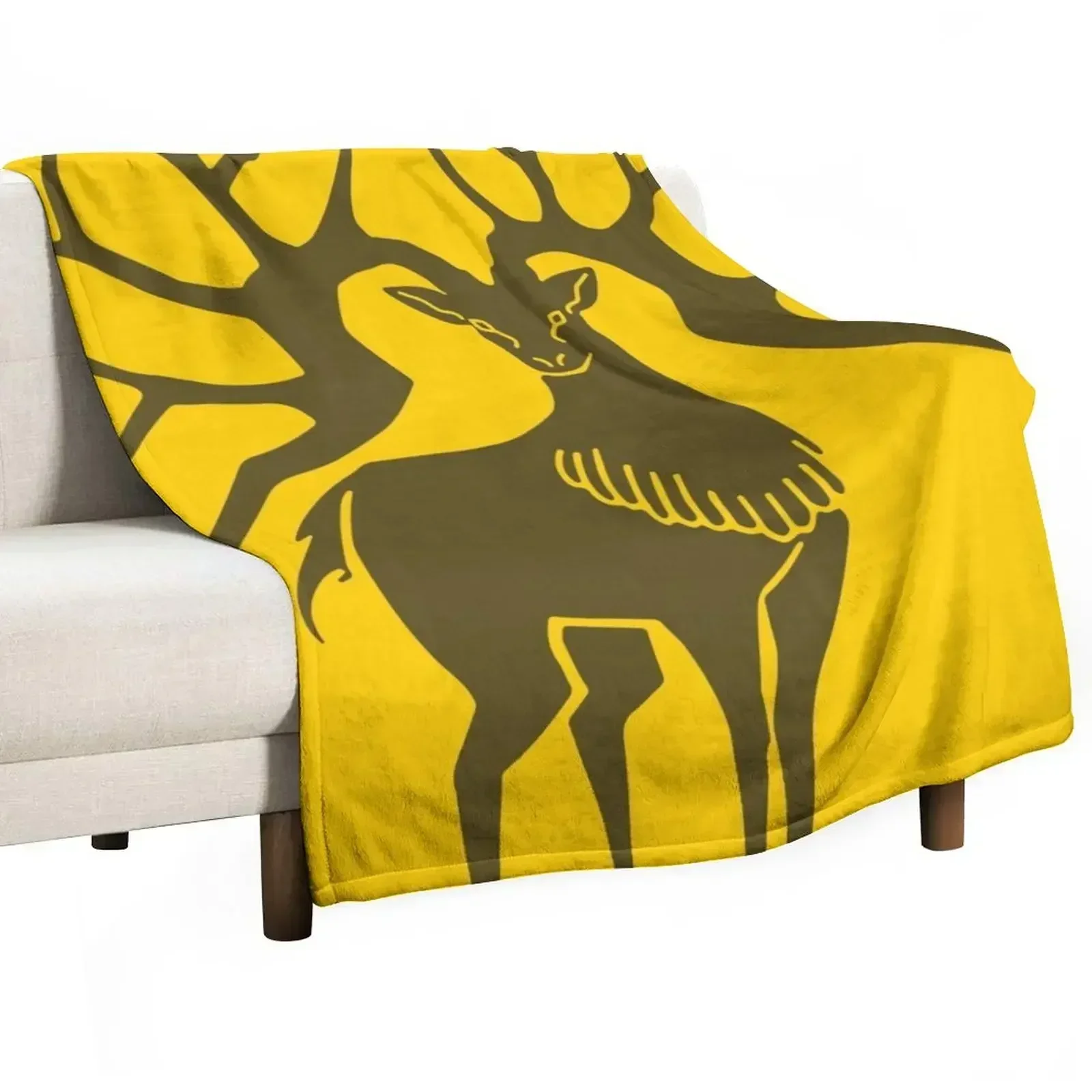 Golden Deer Throw Blanket Long Lasting Soft Plush Blanket for Daily Use