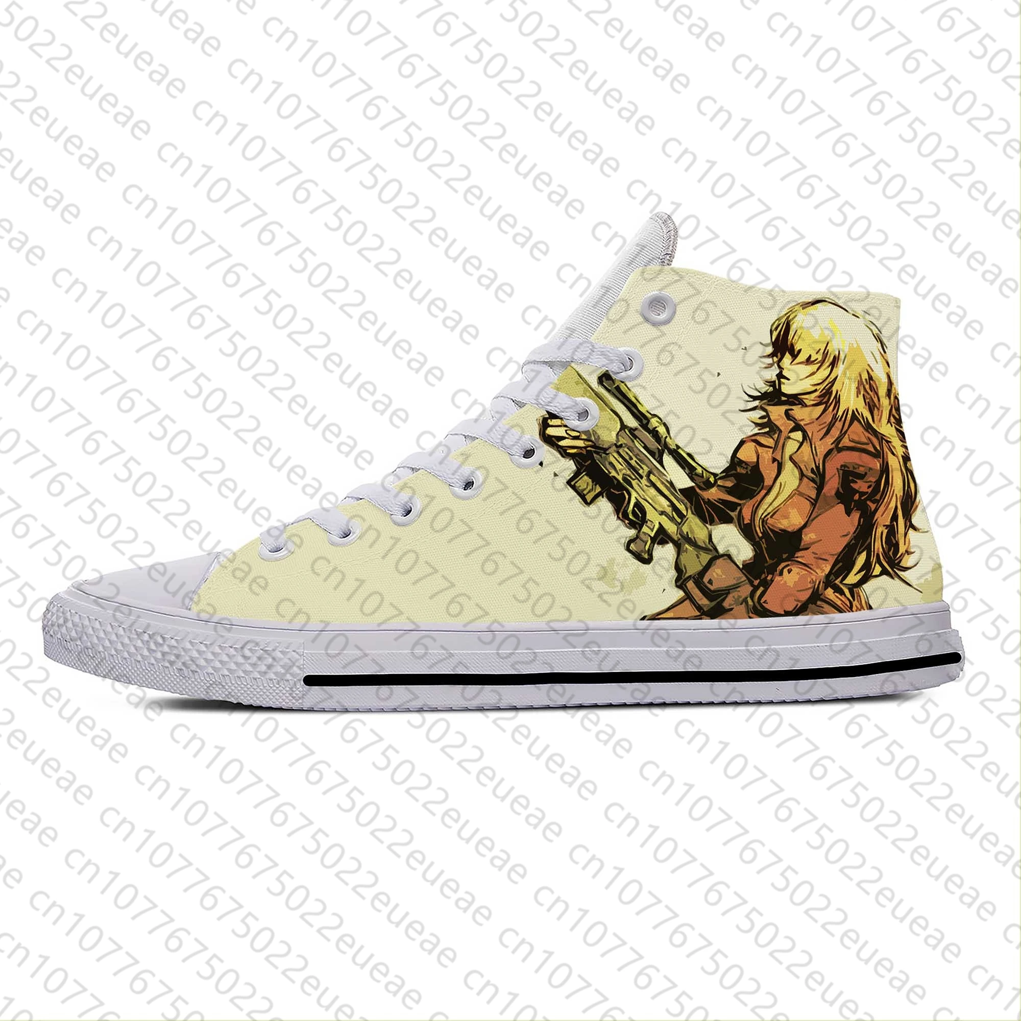 Anime Cartoon Manga Comic Game Metal Gear Solid Casual Cloth Shoes High Top leggero traspirante stampa 3D uomo donna Sneakers