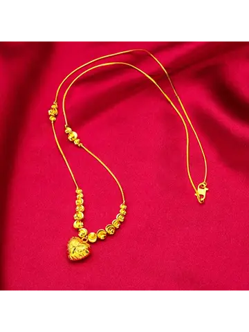 24K Gold Watermelon Heart Bracelet & Necklace Women's AU999 - 24K forged/AU999 certified, versatile set, gentle for women