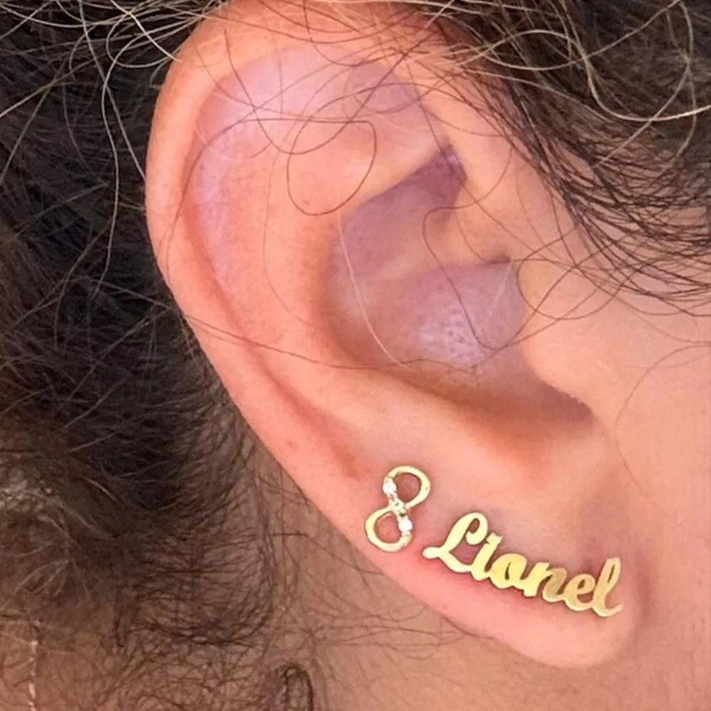 

Custom Name Earrings Personalized Jewelry Stainless Steel Cursive Earring For Woman Customized Gift Aretes Tendencia 2025