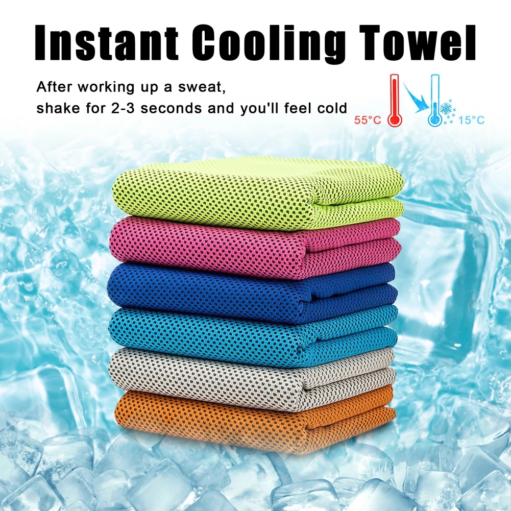 4PCS Outdoor Sport Ice Towel Rapid Instant Cooling Microfiber Quick-Dry Ice Towels Fitness Yoga Gym Running Wipe Sweat Towels