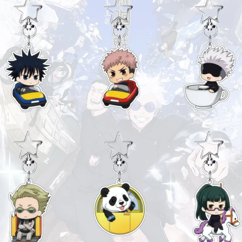 

5Cm Anime Acrylic Keychain for Jjk Gojo Satoru Itadori Yuji Zen'in Maki Kento Nanami Q Version Key Buckle Backpack Pendant Gifts