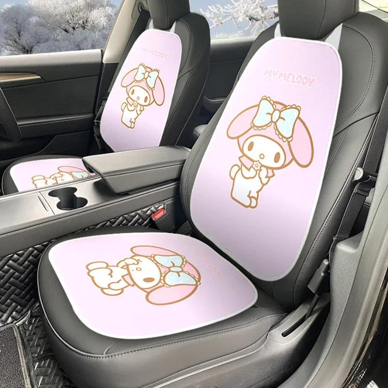 Sanrio Kawaii My Melody Plush Car Seat Cushion Anime Cartoon Exquisite Skin Friendly Winter Velvet Universal Driver Seat Cushion