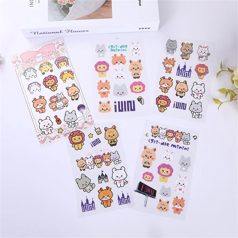 Kpop Idols INS Style Cartoon Stickers Cute Creative Decorative Stickers Gidle Songyuqi Minnie WONWOO MINGYU JUN THE8 Fans Gifts