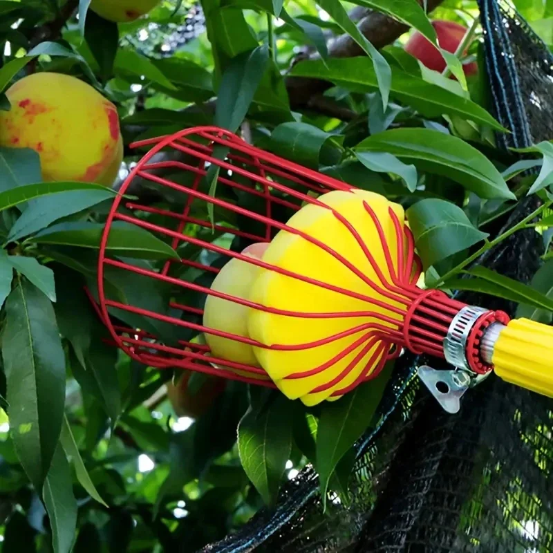 1PCS Metal Fruit Picker Tool with Cushion, Detachable High-Altitude Orchard Gardening Equipment, Steel Claw Apple Pear Harvestin