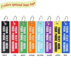 Personalized Two Line Text Customized Embroidery Patches, Car, Motorcycle, Backpack, Door Lock, Easy to identify Key-Chai