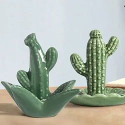 Nordic ins ceramic cactus ornaments living room desktop simulation cactus jewelry storage tray home decoration office crafts