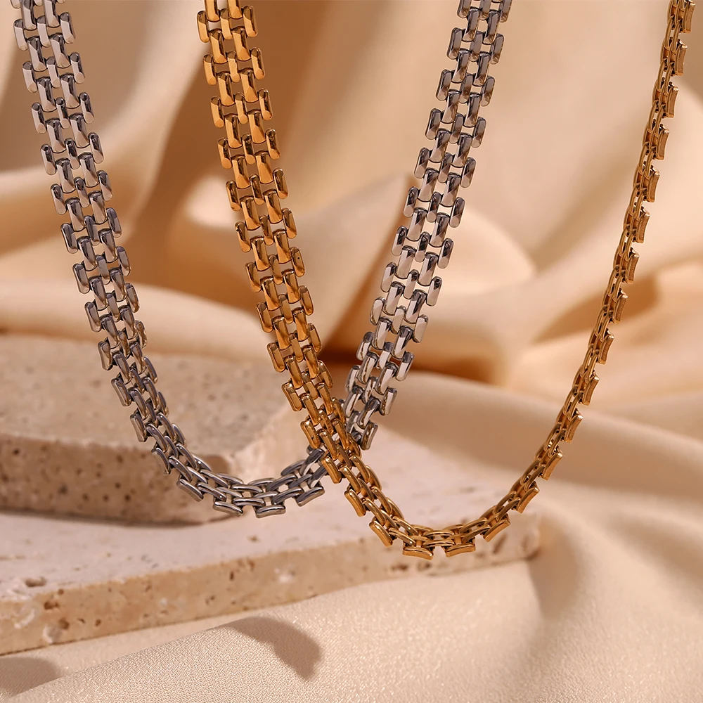 E.B.belle Neues Uhrenarmband, Kettenarmband, Halskette, 18 Karat vergoldeter Schmuck, 316L-Edelstahl-Armband für Damen-Accessoires – Detail 5