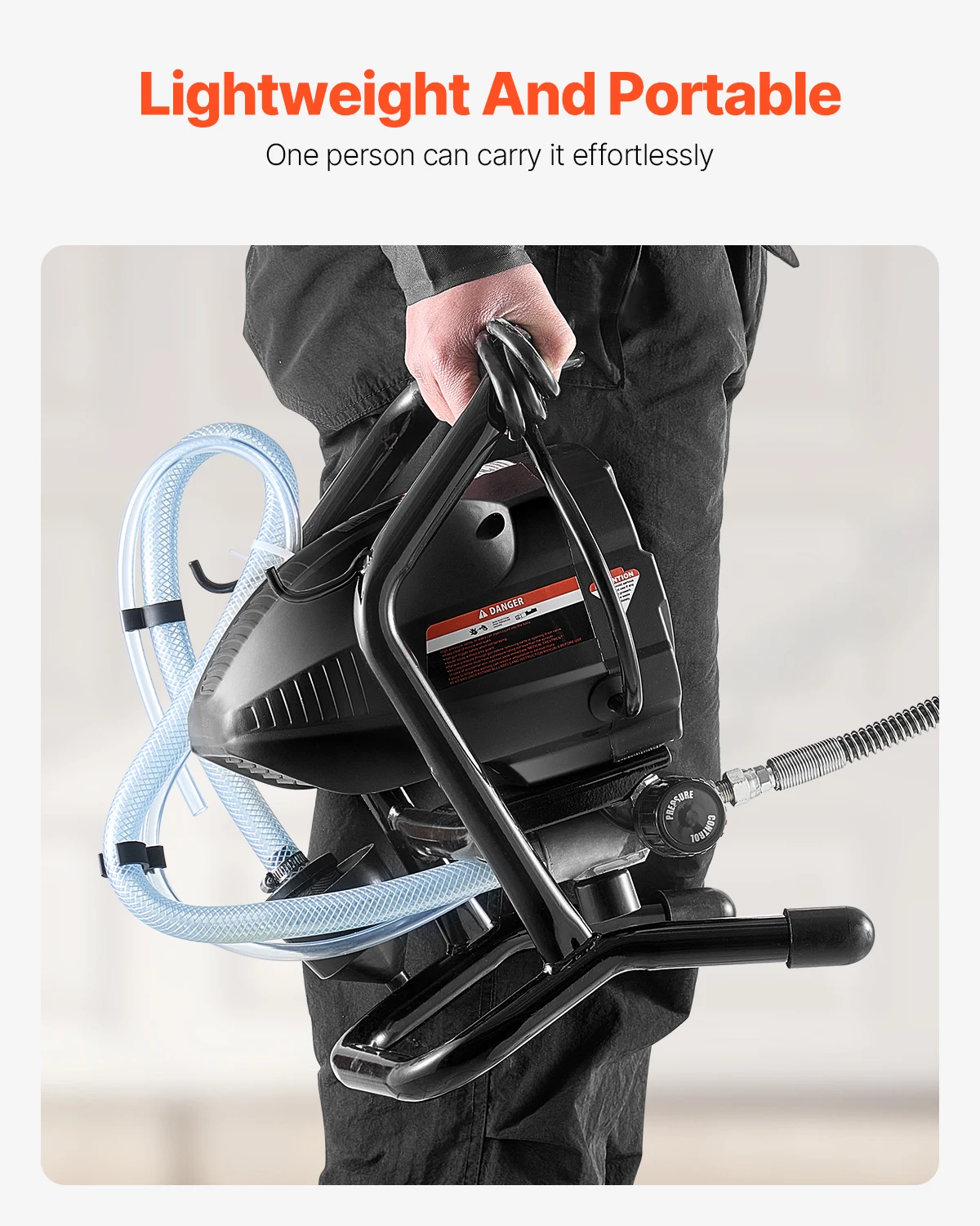 SucceBuy 스탠드 에어리스 페인트 분무기, 650W 고효율 에어리스 분무기, 3000PSI 전기 페인트 분무기 기계 연장 막대