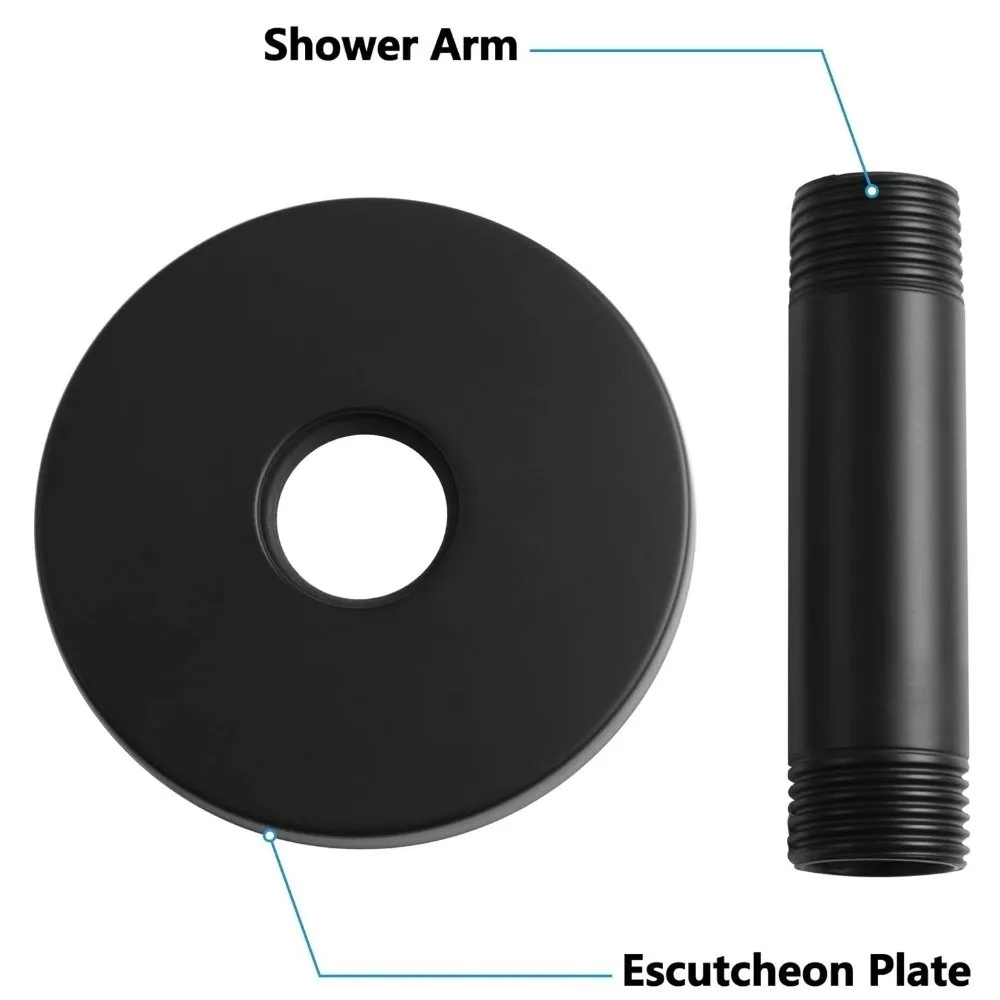 10cm Ceiling Shower Arm with Flange Ceiling Mount Shower Wall Pipe Rainfall Straight Shower Ceiling Rod Faucet Replacement