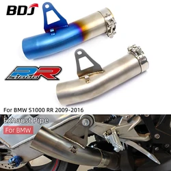 BDJ S1000RR 2016 Motorcycle Slip On Middle Exhaust Link Pipe Adapter Connector Exhaust Mid Pipe For BMW S1000 RR 2009-2016