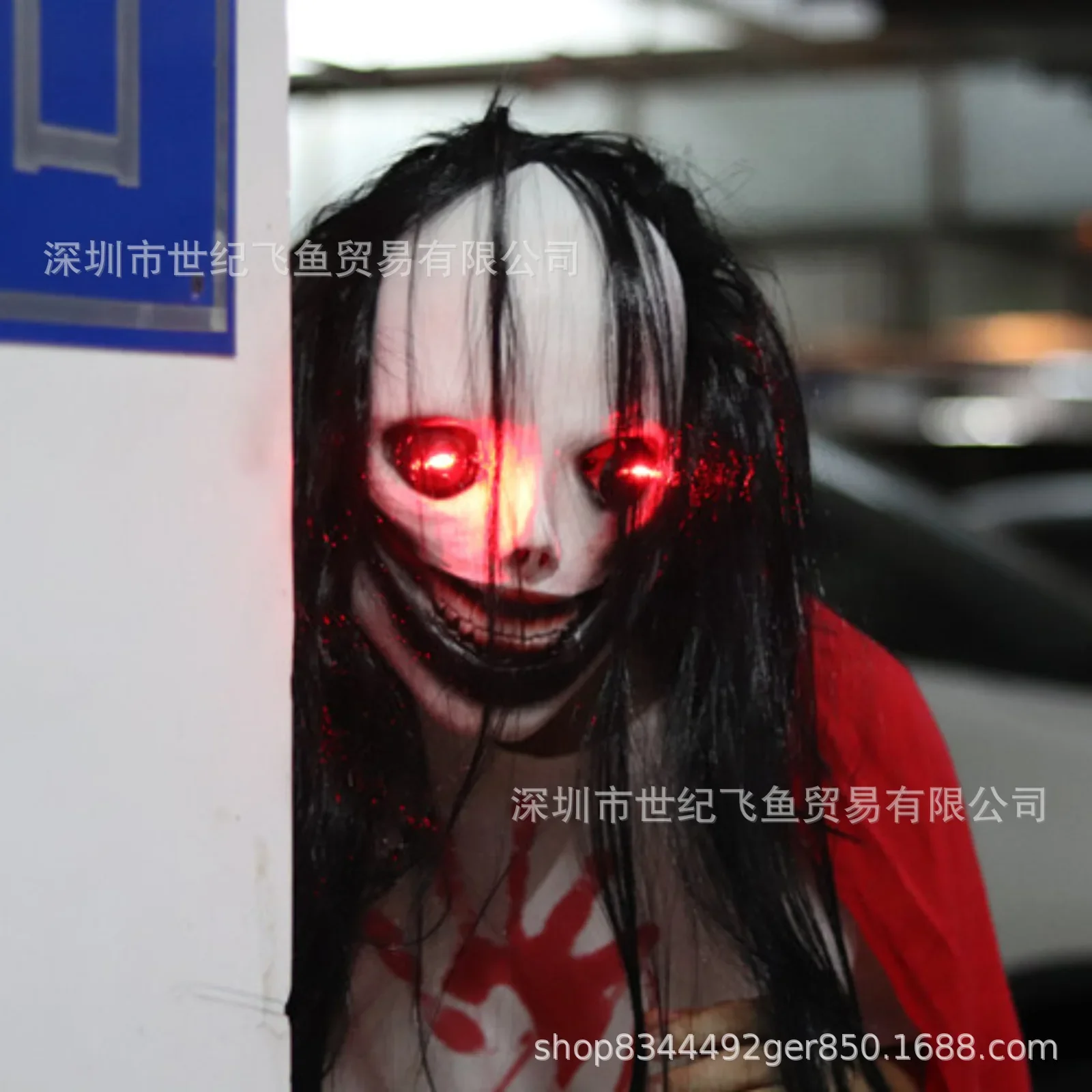 2025年ハロウィンホラー鬼面マスク、光る目、怖い血まみれの悪魔のフード、脱出、お化け屋敷の小道具、怖いコスチューム＆アクセサリー