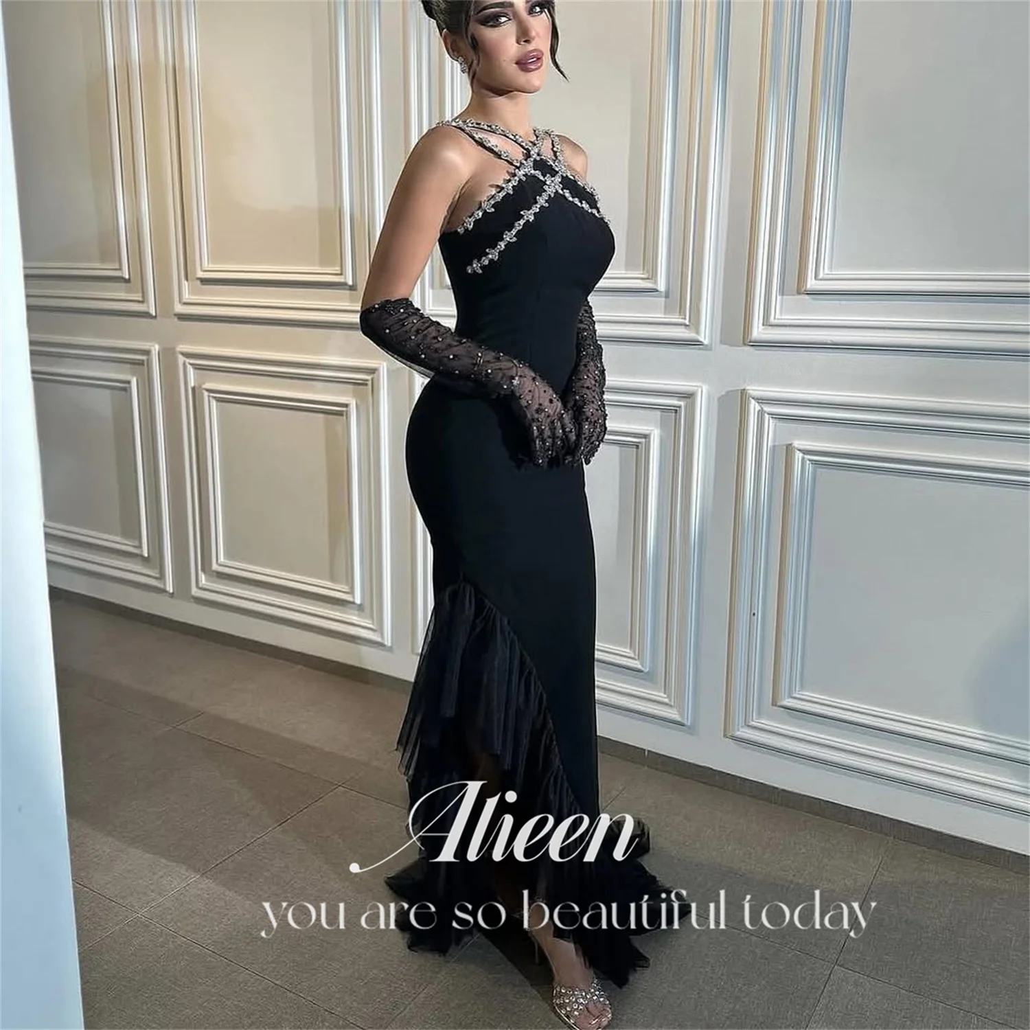 Aileen Stone Women's Evening Dress Customized Wedding Dresses for Parties Black Prom Dresses 2024 Elegant Long Dress Mermaid