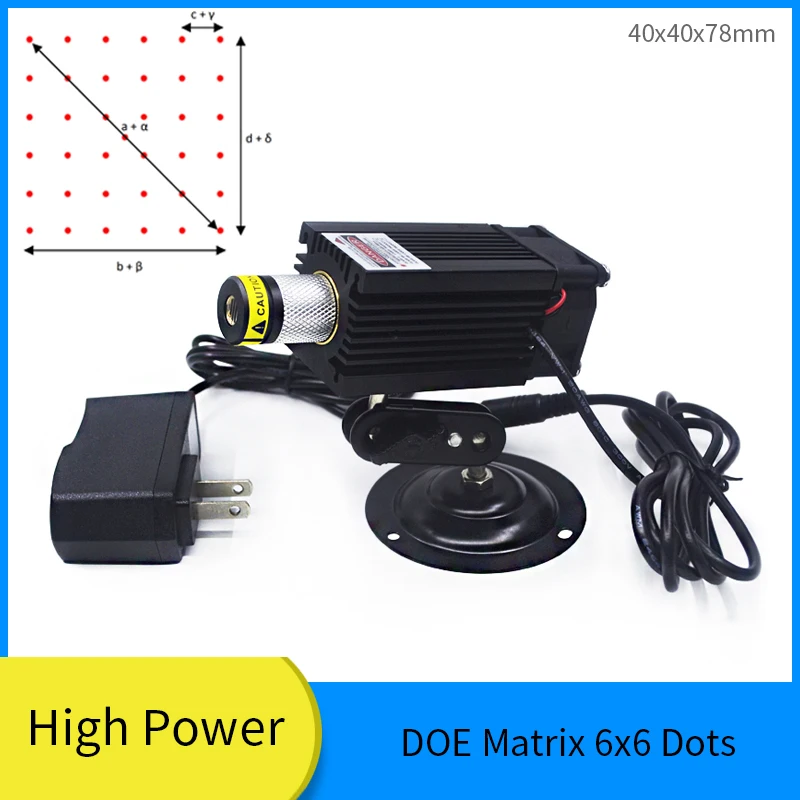 

DOE Matrix 6x6 Dots High Power Laser Focusable 638nm 1000mW Red Laser Module (Free with Standard Bracket)