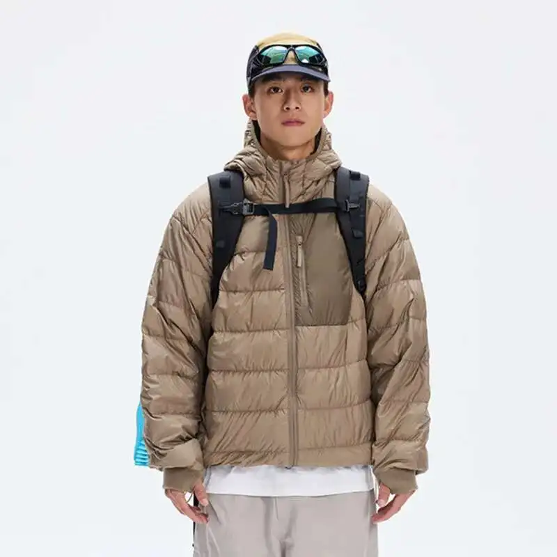 HKSH Outdoor Light Sport Kleurcontrast Donsjack met capuchon Dames Winter Berg Vrije tijd Waterdicht Klimmen Katoenen jas H2887