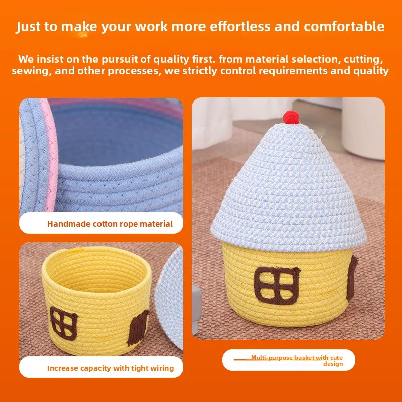Cottage Christmas Tree Storage Basket Handbag Cute Storage Basket Living Room Decoration Cotton Rope Woven Basket