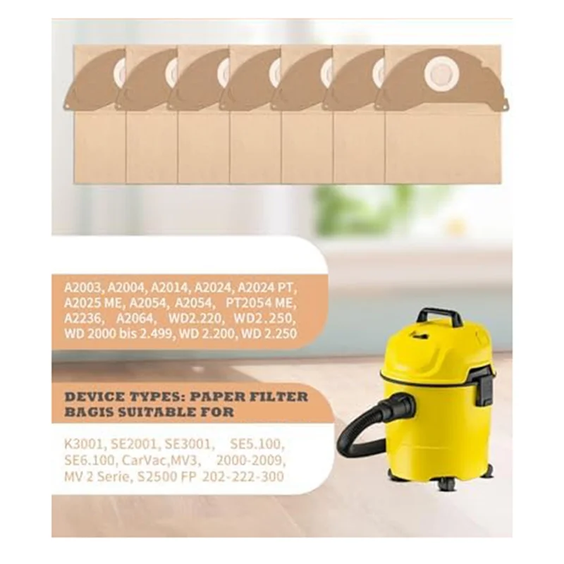 

24 шт. пылесос 6.904-322.0 бумажные фильтр-мешки мешки для пылесоса для Karcher WD2-A50M