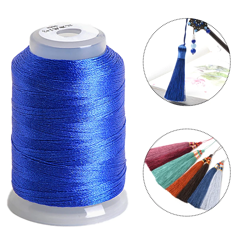 350M/roll Colorful Ice Silk Tassel Line 0.2MM 3-strand Winding Rayon Mercerized DIY Handmade Superfine Durable Sewing Threads