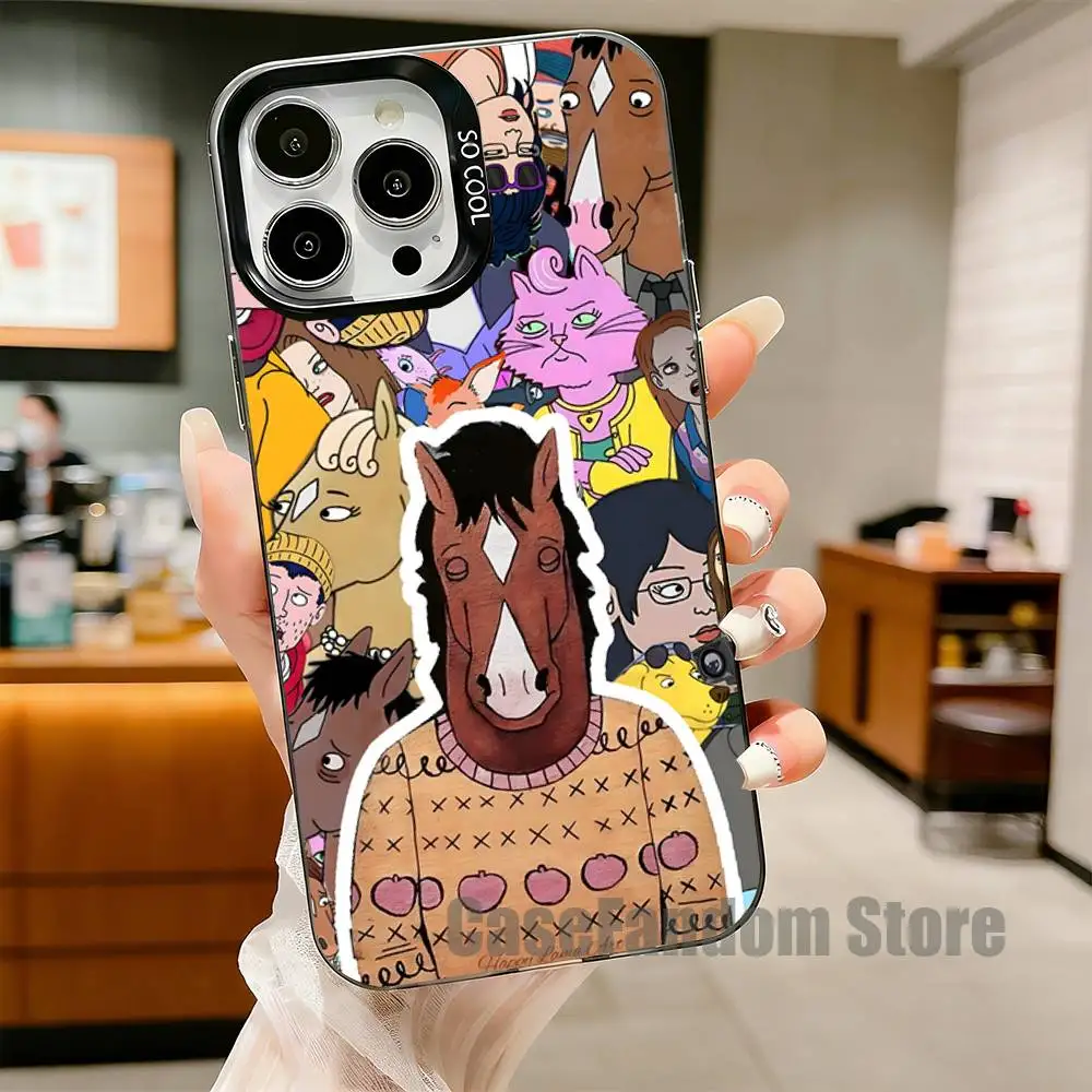 B-BoJack H-Horseman For iPhone 17,16,15,14,13,12,11,Pro,MAX,Plus Black Shockproof Candy Matte Cover