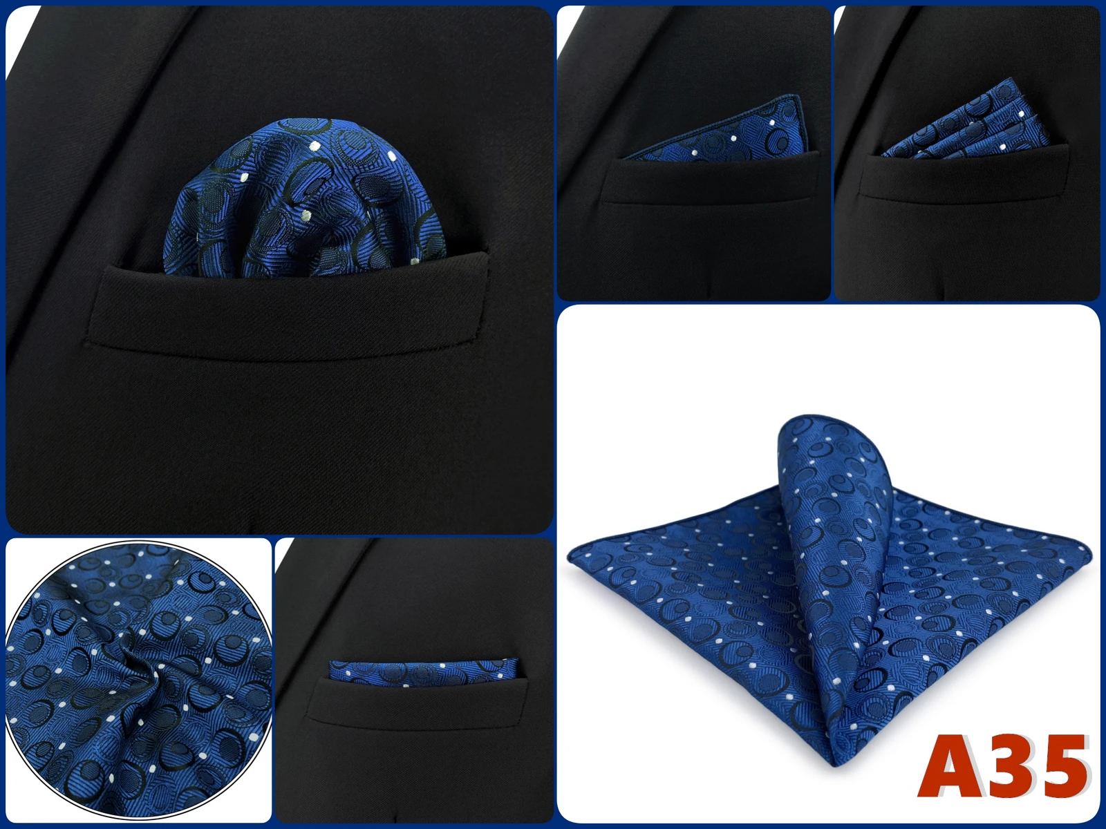 Pocket Square Handkerchief for Men Polka Dot Dots Plaid Check Checkered Suit Pocket Towel Hanky Mens Gift Wedding Business Party