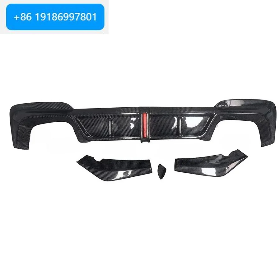 New Carbon Fiber KB Style Rear Diffuser Bumper Lip Spoiler for F97 X3M Includes Light Car Accessories