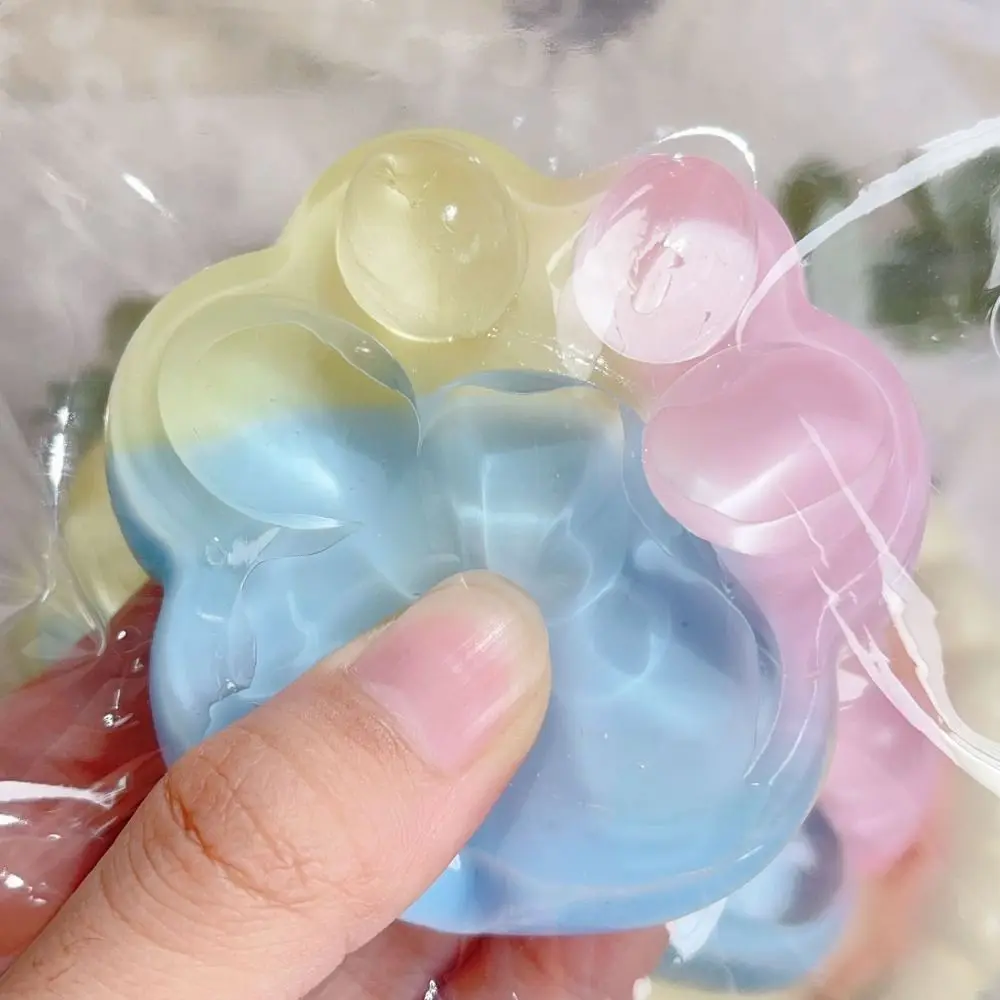 Dropshipping Zappeln Spielzeug Mini Spielzeug Kawaii Plüsch Weiche Katze Pfote Transparent Silikon Cube Stress Relief Squeeze Spielzeug