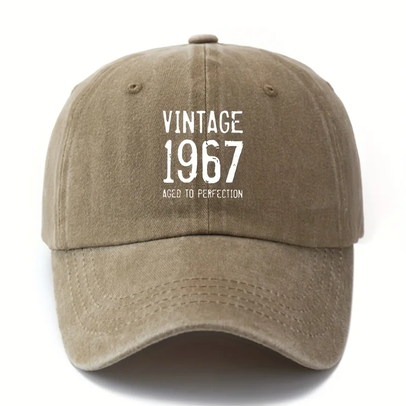 

Бейсболка MAKEFGE Vintage 1967 Distressed - регулируемая кепка унисекс с ретро-надписью, легкая, для защиты от солнца.