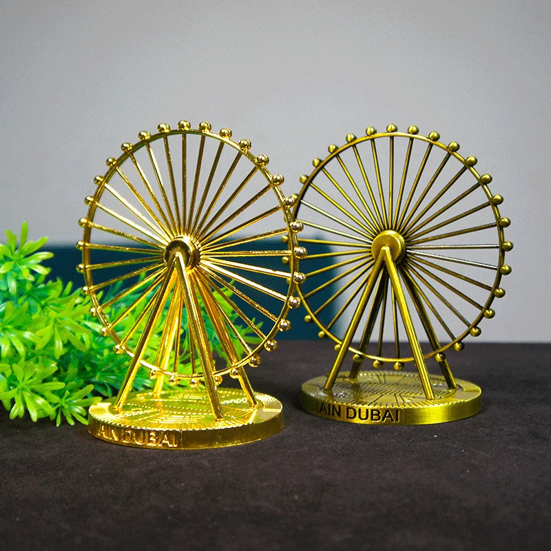 Dubai Ferris Wheel Building Model Metal Architecture Crafts Modern Home Furnishings Simplicity Decor Souvenir For Friends Gifts