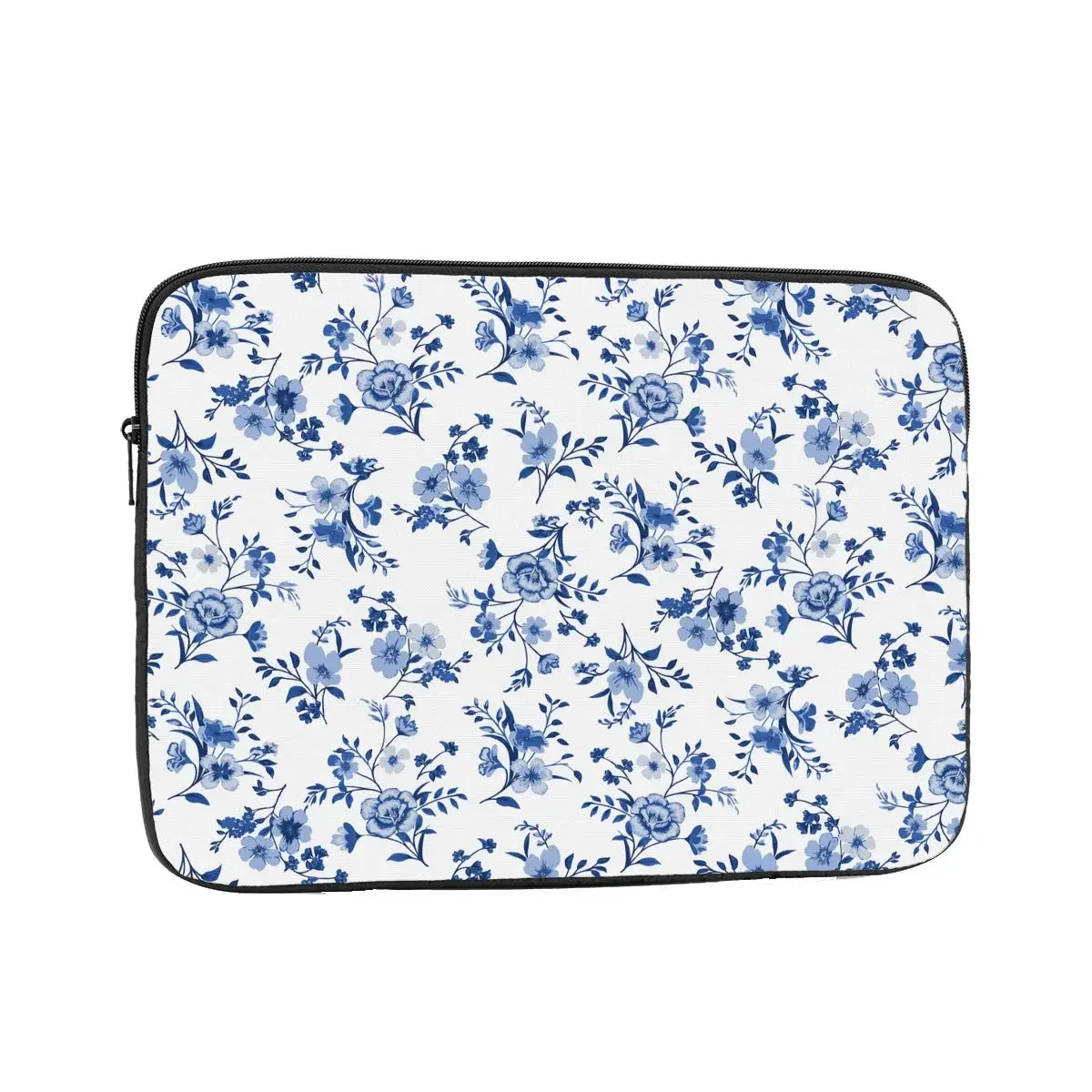 Laptop Bag Sleeve Vintage Flowers 12 13 15 17 Inch Notebook Bag Case Blue Floral Pattern Shockproof Case