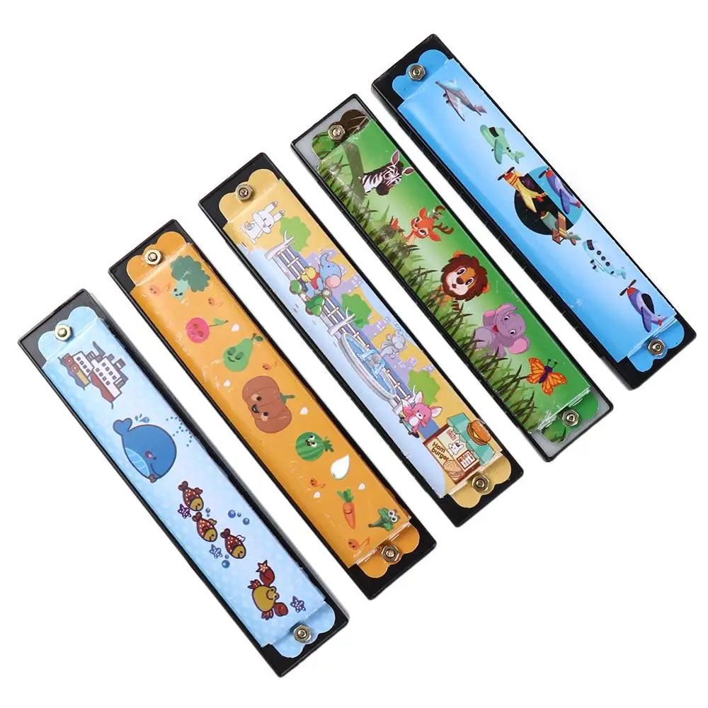 Montessori Educational Toys Metal Painted Harmonica Educational Montessori 16 Holes Harmonica Cute 16 Holes Mouth Organ Beginner