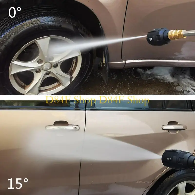D84F 80Bar 1/4 Quick Connector Stainless Washing Nozzle Black Sprayings