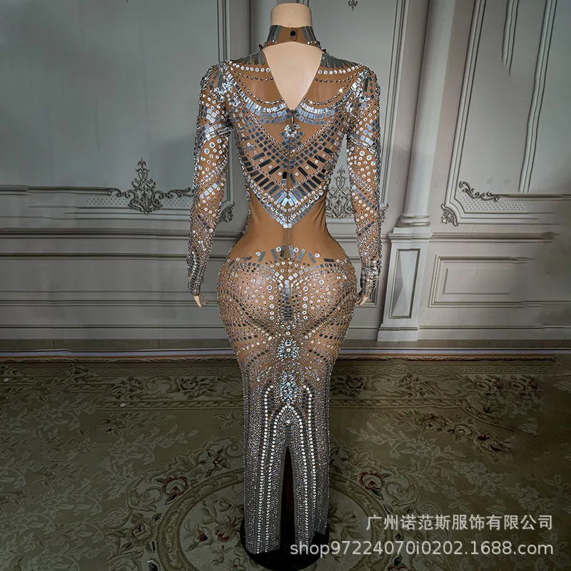 تنورة الورك الفاخرة ذات الخصر اللامع لعام 2025 لحفلات أعياد الميلاد ومهرجان الموسيقى والغناء ملابس نموذجية ملابس الأداء على المنصة