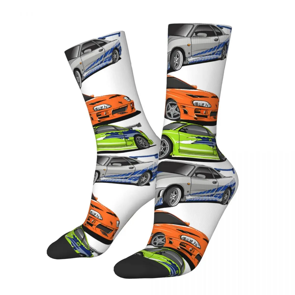 Chaussettes de compression rétro pour hommes, Hip Hop, Perfect ELin, Unisexe, Fast and Furious, Imprimé, Drôle, Nouveauté, Happy Crew, Cadeau pour garçons