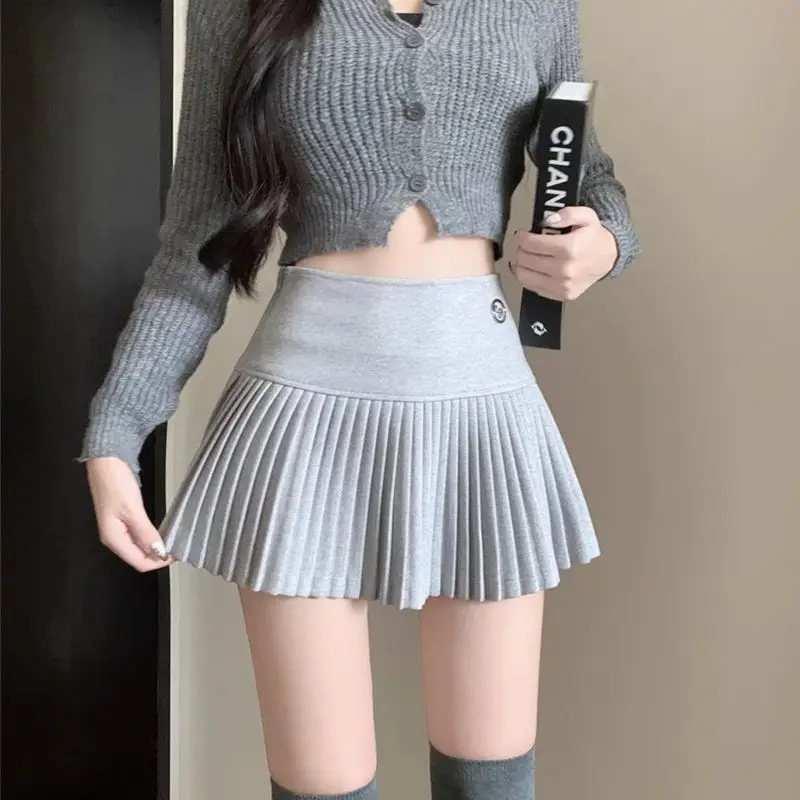 Lolita Elegant Vintage Pleated Skirt Women Sexy High Waist A-line Patchwork Y2k Skirt Korean Preppy Style Kawaii Mini Skirts
