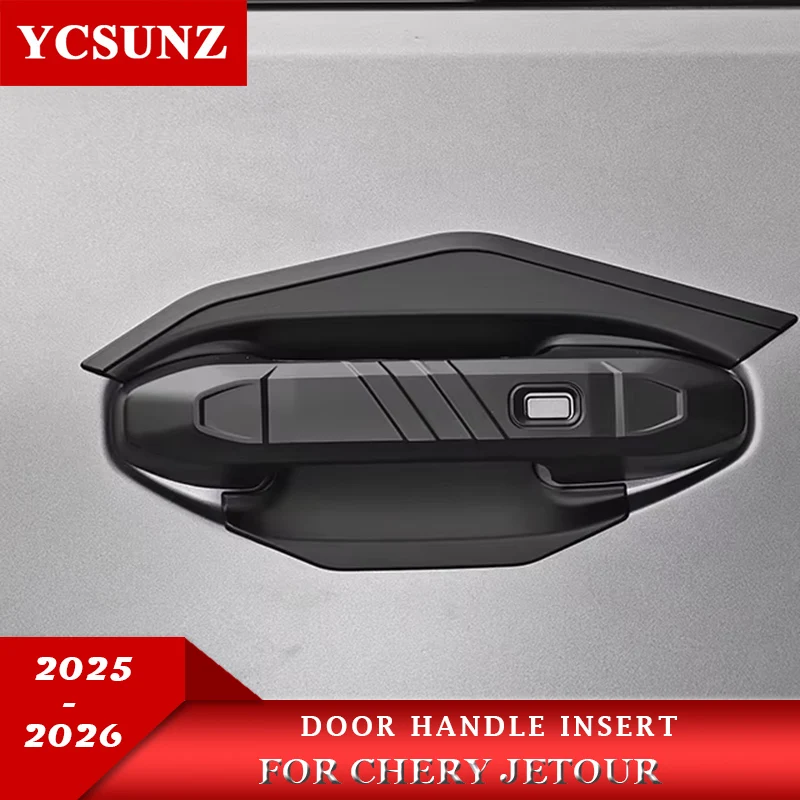 Matte Black Door Handle Bowl Cover Trim Protector Stickers For Chery Jetour T1 2025 2026 Car Accessories
