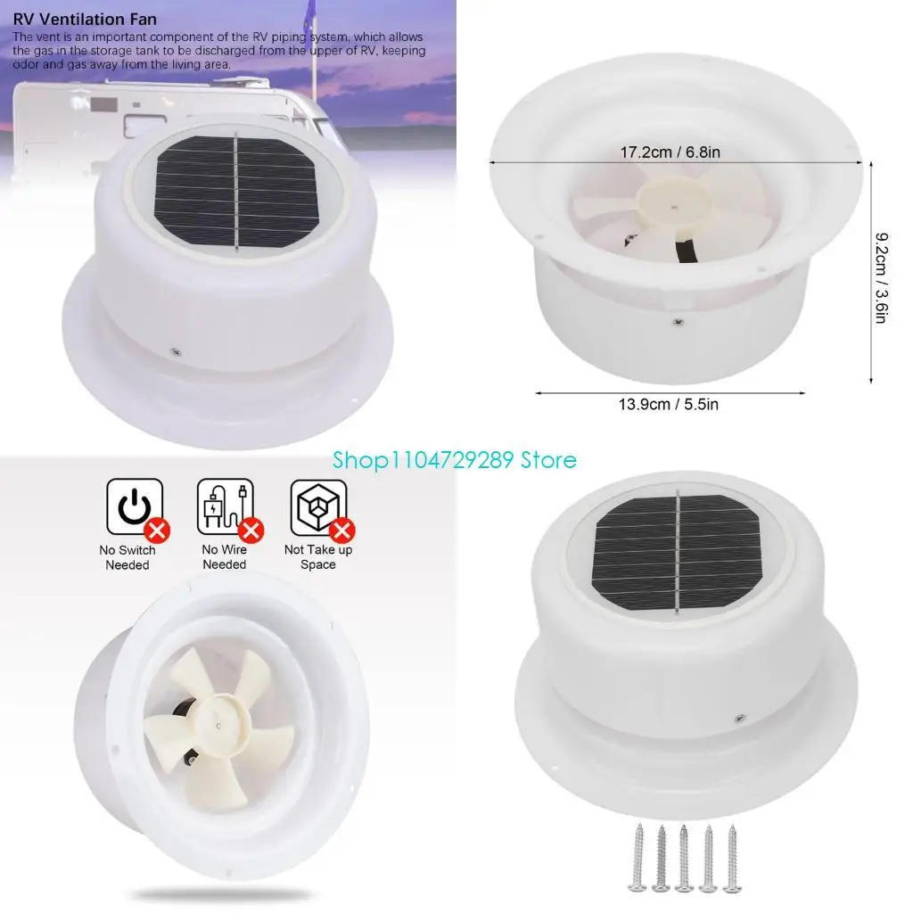 

D8KE солнечный вентиляционный вентиляционный вентиляционный вентиляционный вентилятор FireProof ABS корпус легко установить для