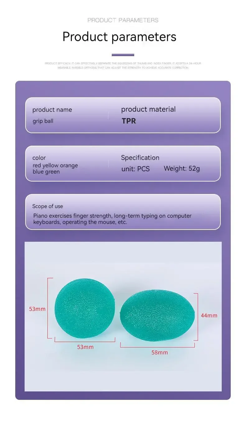 Silikon Hand Grip Ball Ei Männer Frauen Gym Fitness Finger Schwere Exerciser Kraft Muskel Erholung Greifer Trainer – Detail 13