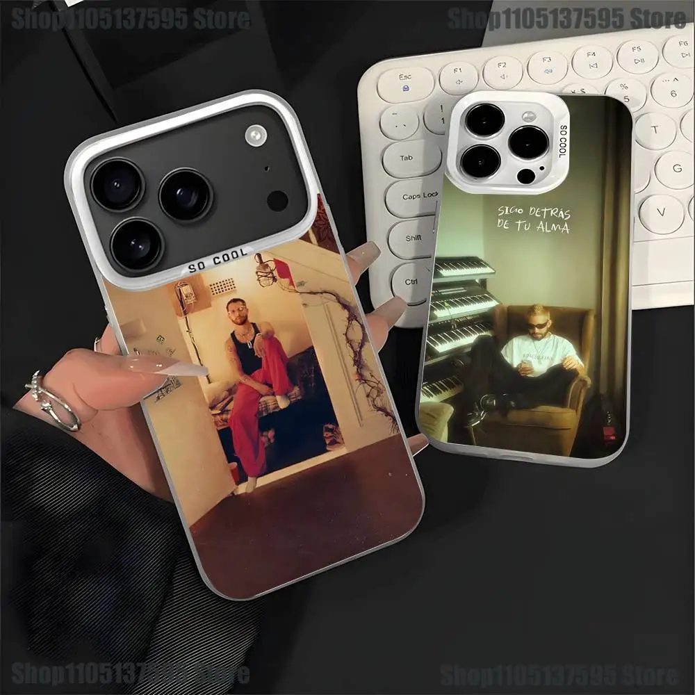 Singer Mora álbum MICRODOSIS funda de teléfono para iPhone 16,15,14,13,12,11,Pro,XS,Max,Plus,Mini,SE4,E blanco mate cubierta a prueba de golpes