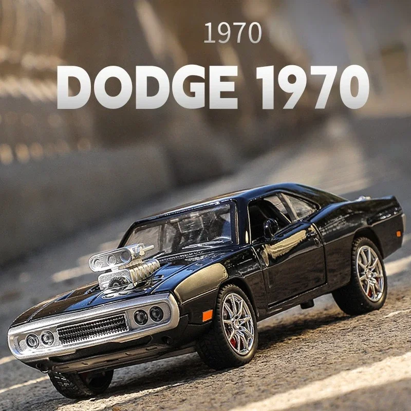 1970 liga modelo de carro som luz puxar para trás brinquedo metal simulação 1:24 dodge menino presente aniversário carregador em miniatura veículo crianças
