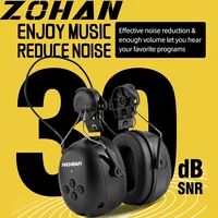 ZOHAN-orejeras electrónicas Bluetooth, auriculares de protección auditiva, protectores auditivos con cancelación de ruido para casco duro, montaje en riel de arco