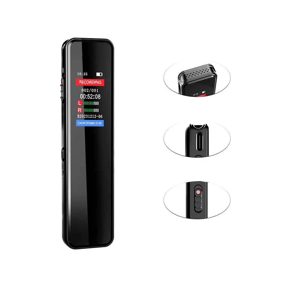 V70 Voice Activated Easy Operation Recorder MP3 Player Segmented Timed Recording Audio Recording Password Protect Recorder